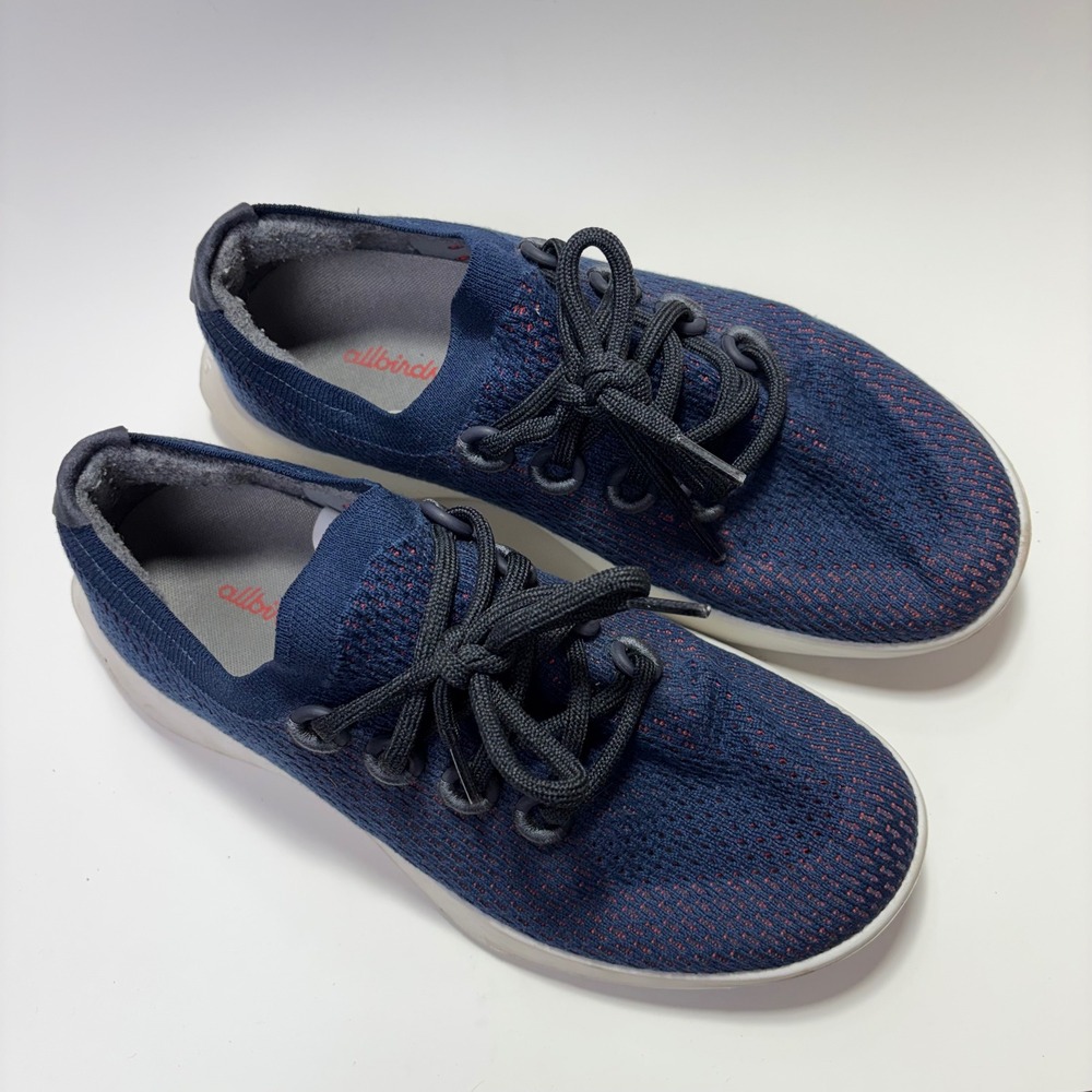 Allbirds Tree Dashers Navy Blue Red Eucalyptus Running Shoes Womens 9 TD1W9